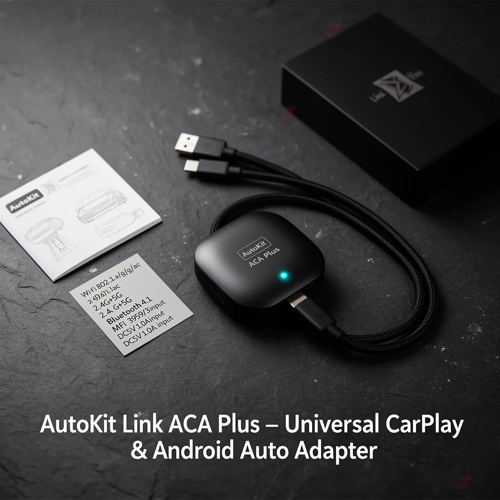 Carlinkit AutoKit Link ACA Plus Wireless CarPlay & Android Auto Adapter - Specifications & What's Included