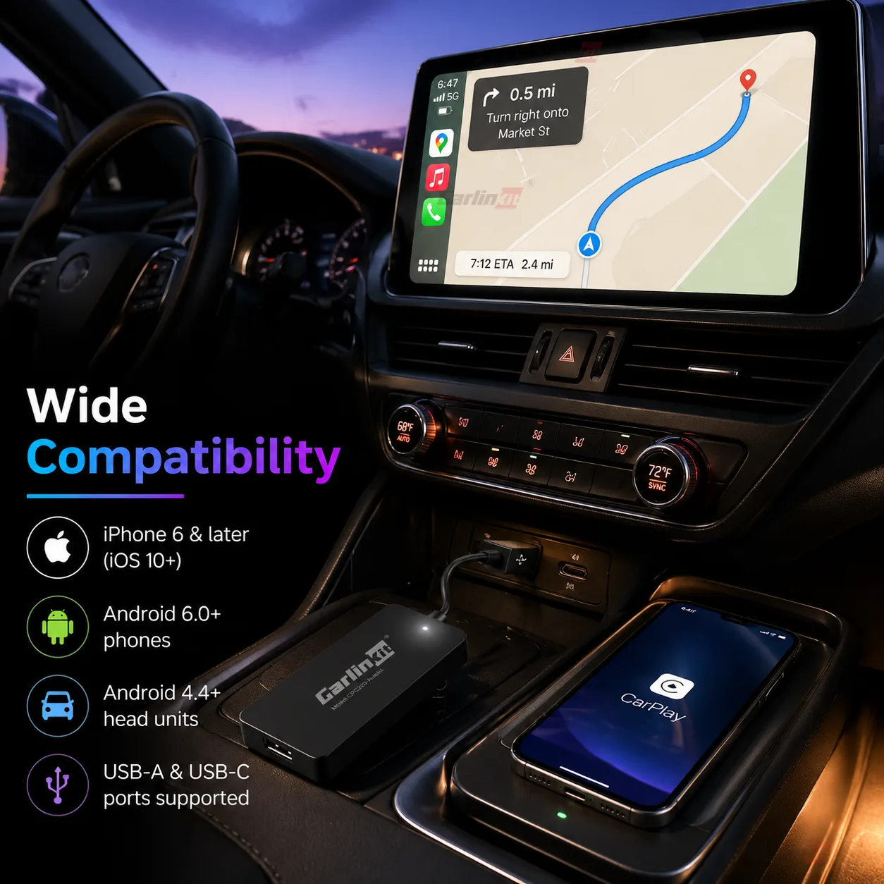 Carlinkit AutoKit ACA SE Wireless CarPlay & Android Auto Adapter - Compatibility