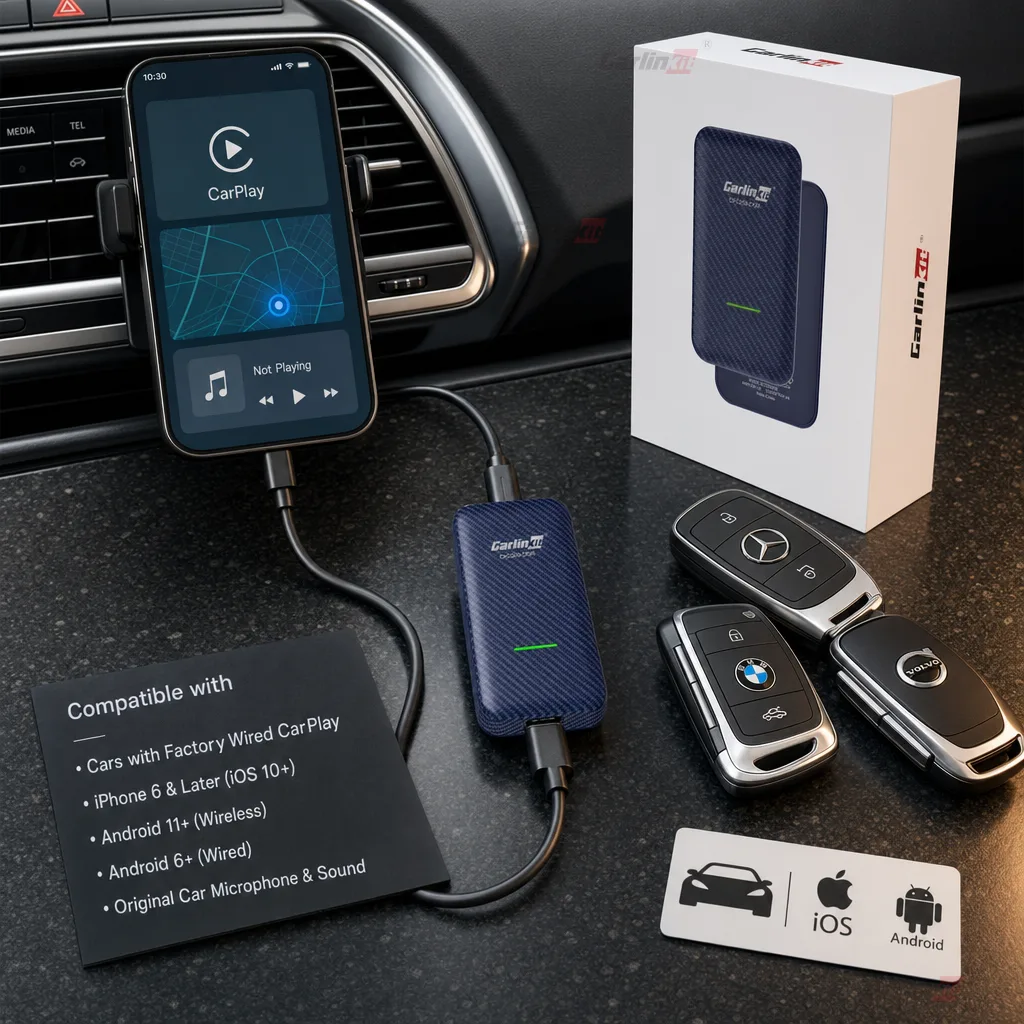 Carlinkit AutoKit Link CA Pro Wireless CarPlay & Android Auto Adapter - Wide Compatibility