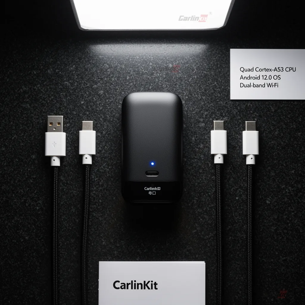 Carlinkit AutoKit Link CA Ultra Wireless CarPlay & Android Auto Adapter - Specifications & Package Contents