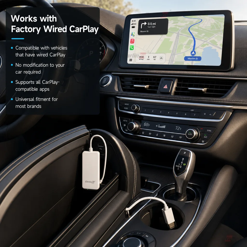 Carlinkit AutoKit Link CHD Wireless CarPlay Adapter HDMI Dongle - Vehicle Compatibility