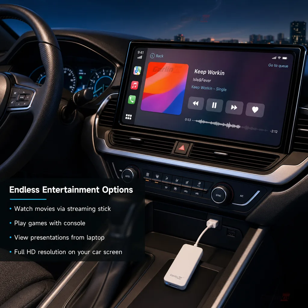 Carlinkit AutoKit Link CHD Wireless CarPlay Adapter HDMI Dongle - Enjoy External HDMI Content