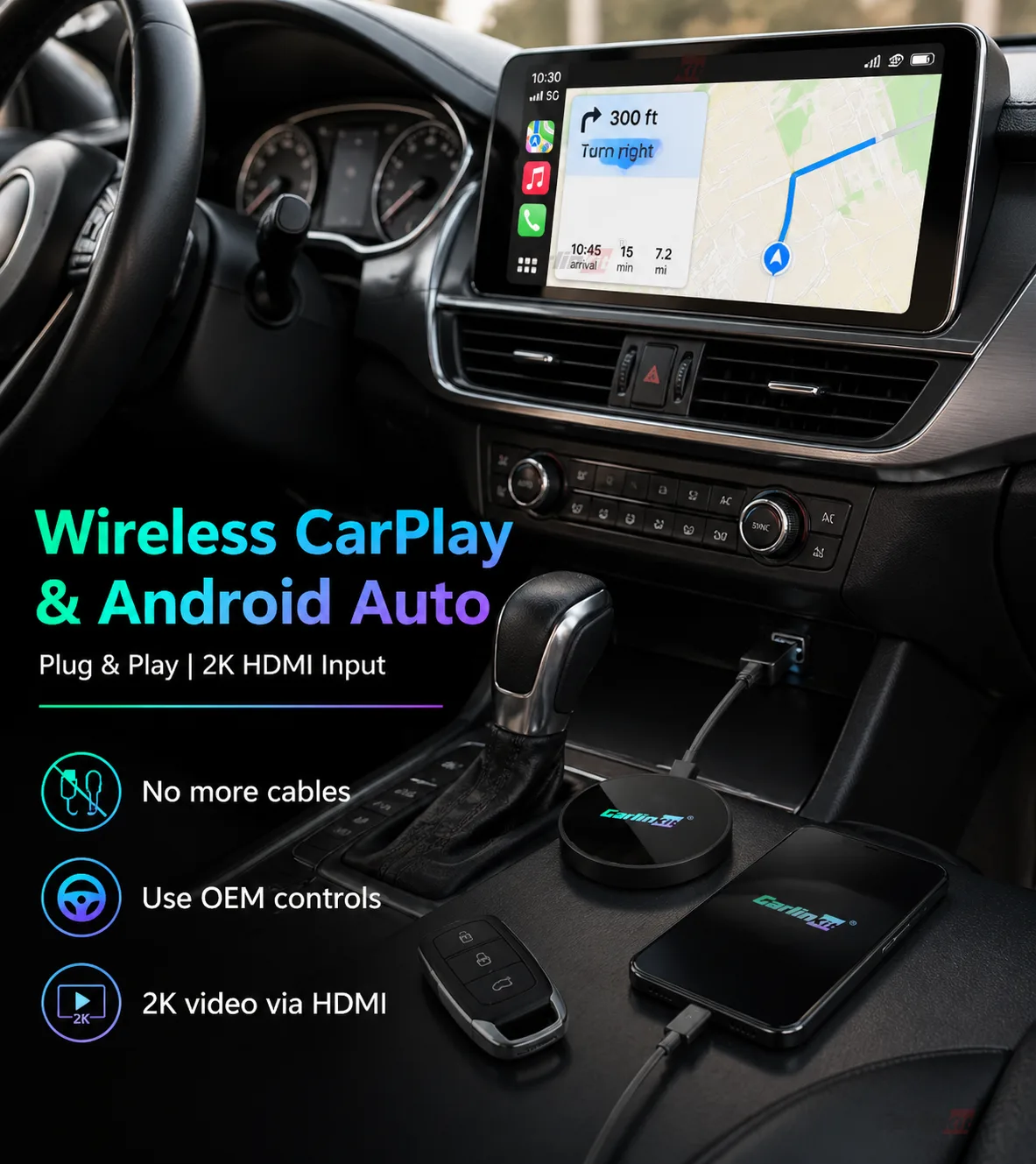 Carlinkit AutoKit Link CAHD Pro Wireless CarPlay & Android Auto Adapter - Wireless CarPlay & Android Auto Adapter