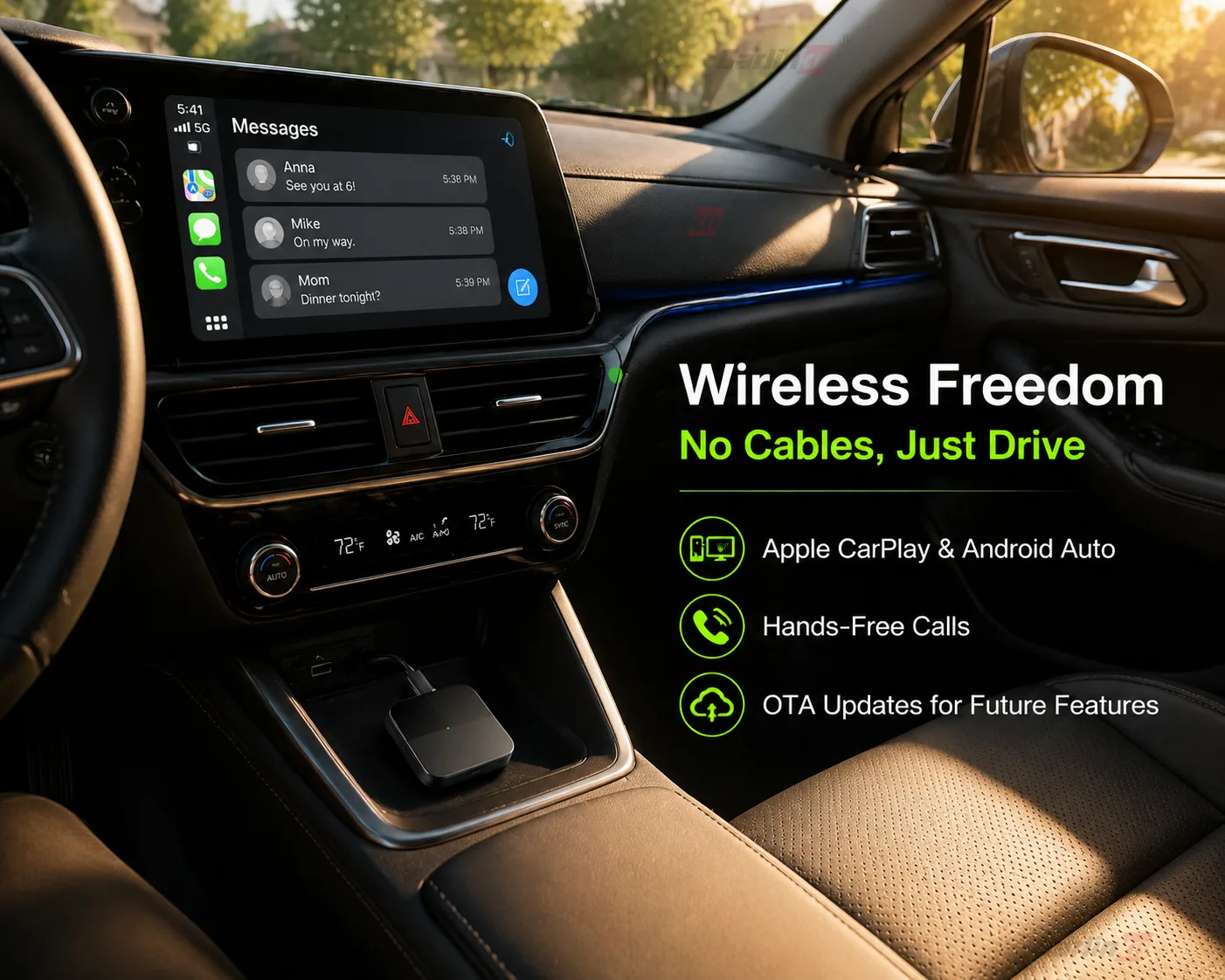 Carlinkit AutoKit Air CA33 Pro Wireless CarPlay & Android Auto Adapter - Wireless Freedom – Navigation, Music & Calls