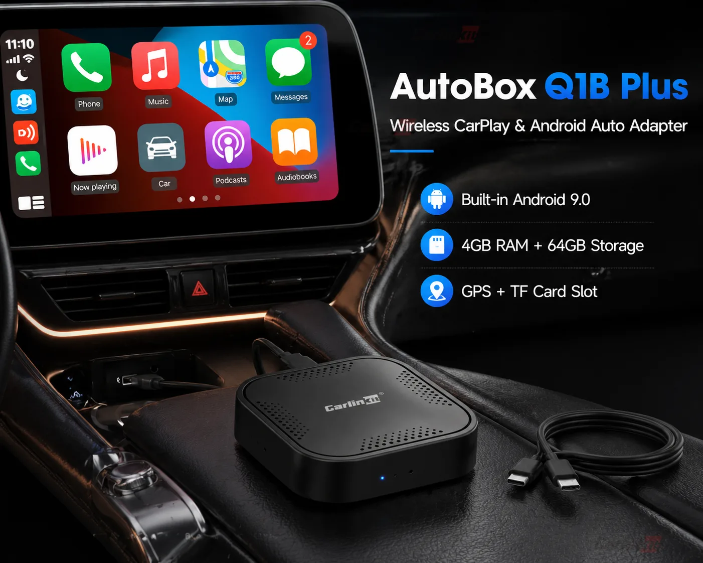Carlinkit AutoBox Q1 B Plus Wireless CarPlay & Android Auto Adapter - AutoBox Q1B Plus – Transform Your Drive