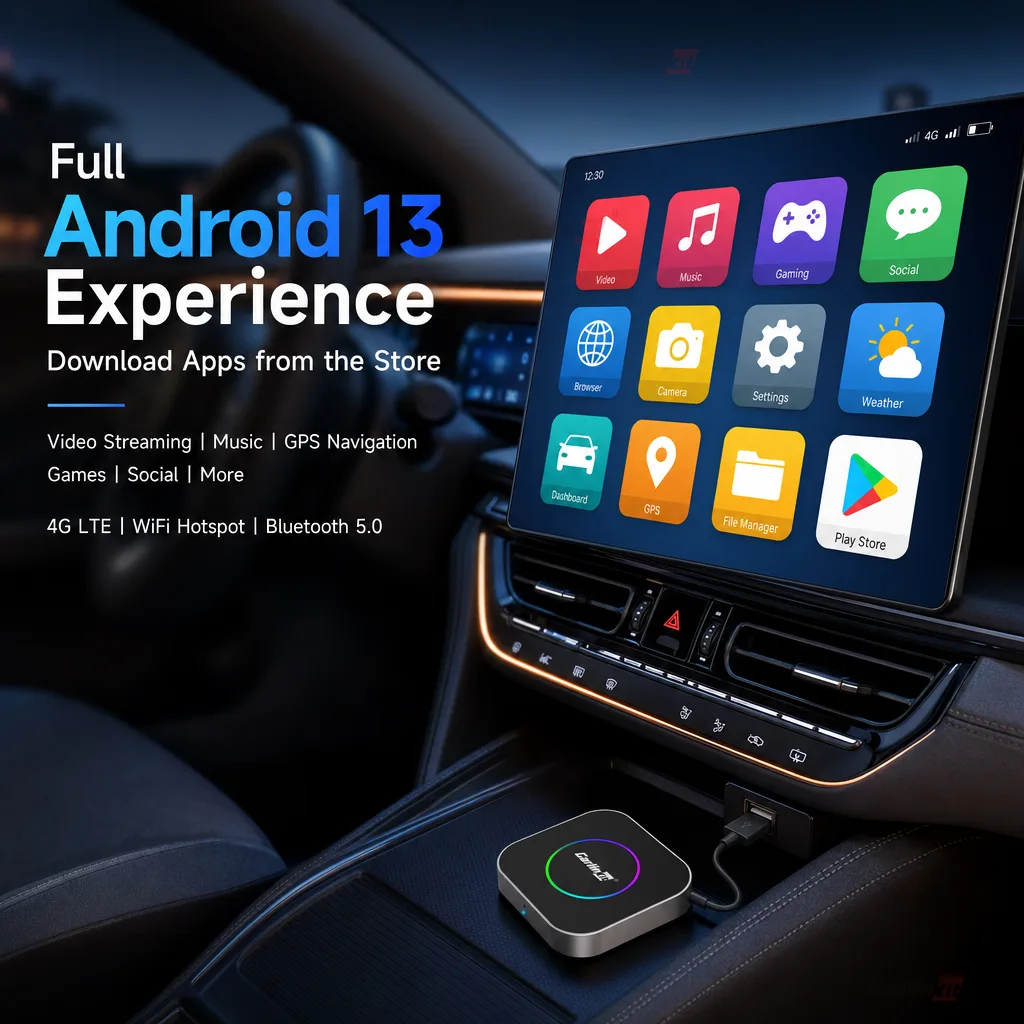 Carlinkit AutoBox Q3 B Plus Wireless CarPlay & Android Auto Adapter - Enjoy Your Favorite Apps