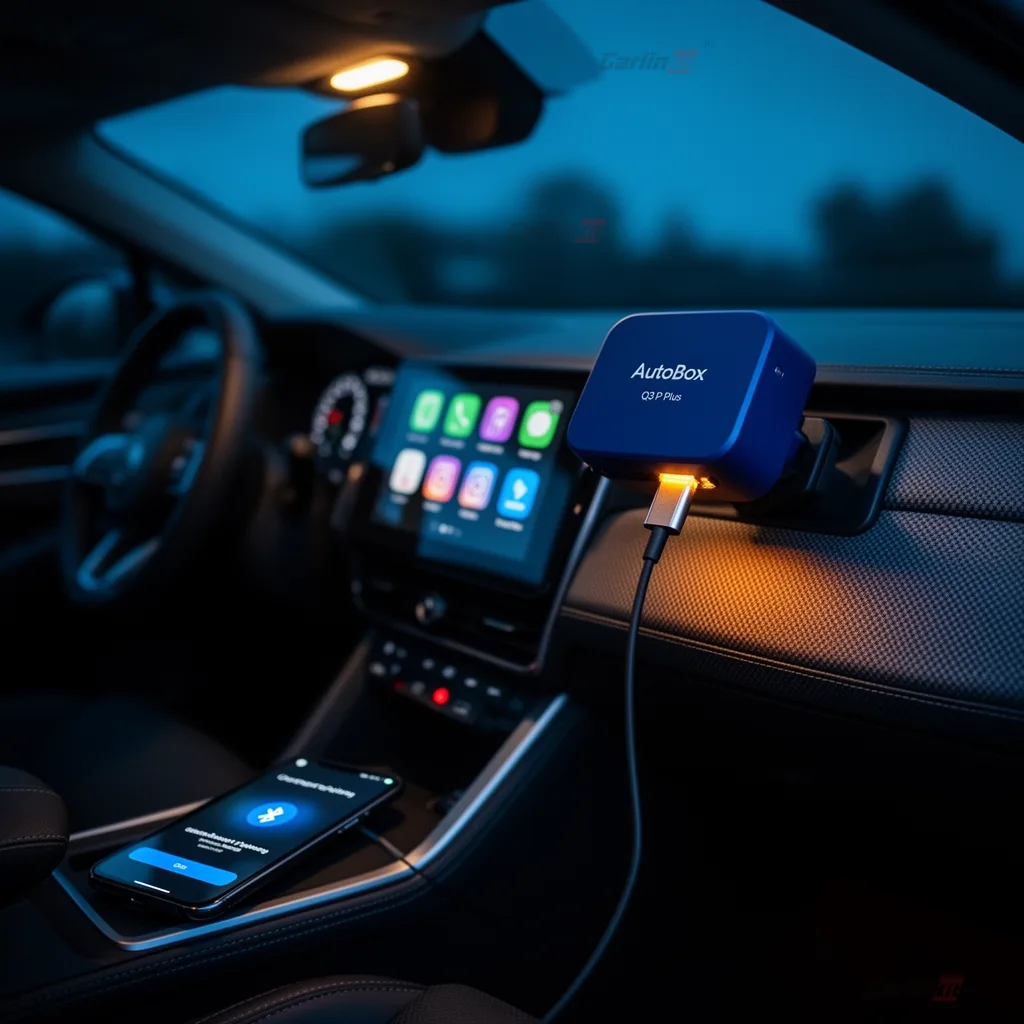 Carlinkit AutoBox Q3 P Plus Wireless CarPlay & Android Auto Dongle - Simple Plug-and-Play Installation