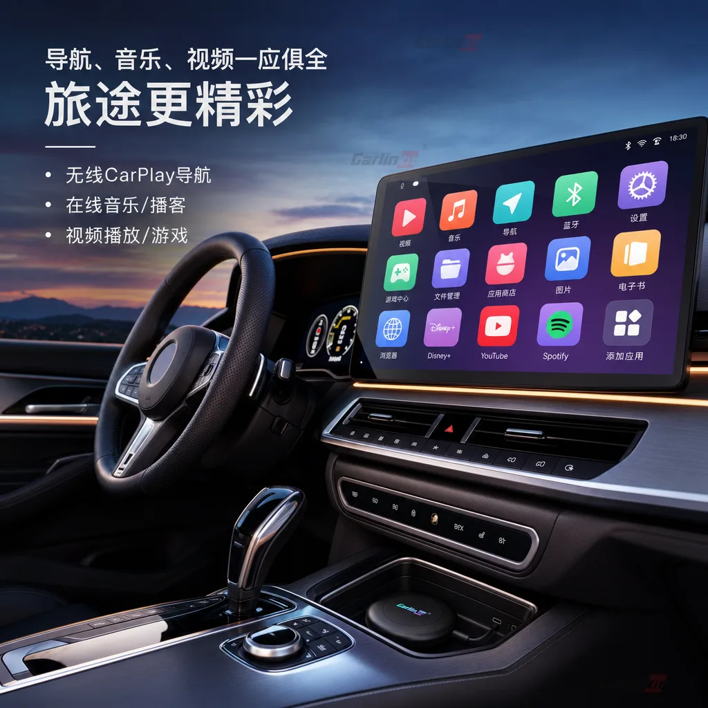Carlinkit AutoBox Q7 Ultra2 无线 CarPlay & Android Auto 适配器 - 使用场景:导航与娱乐