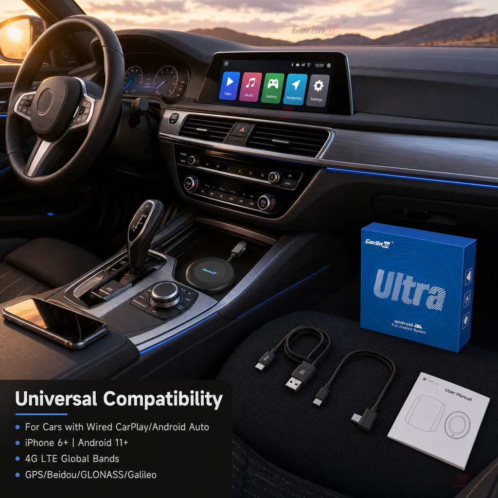 Carlinkit AutoBox Q7 Ultra2 Wireless CarPlay & Android Auto Adapter - Compatible with Most Wired CarPlay/Android Auto Vehicles