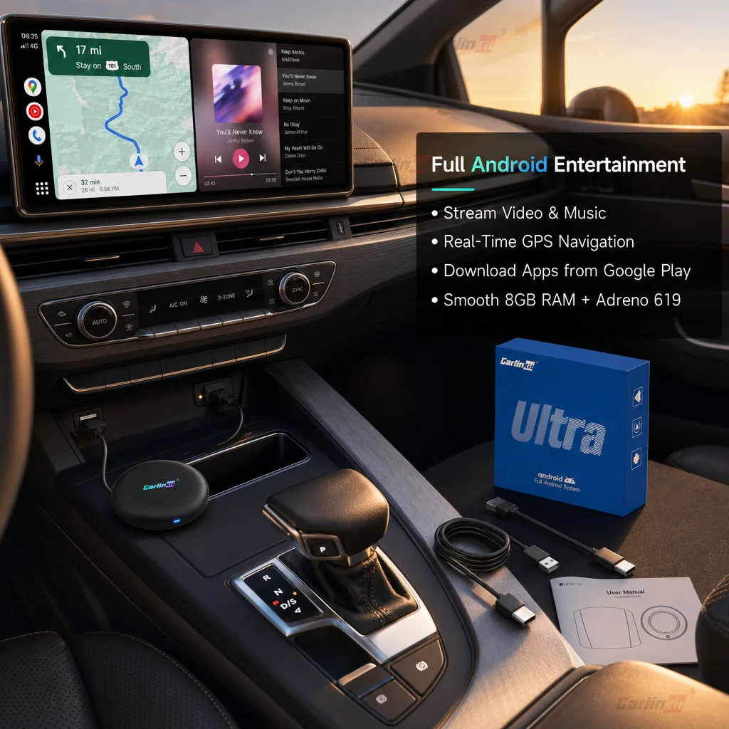 Carlinkit AutoBox Q7 Ultra2 Wireless CarPlay & Android Auto Adapter - Enjoy Apps, Video, and Navigation on Your Car Screen