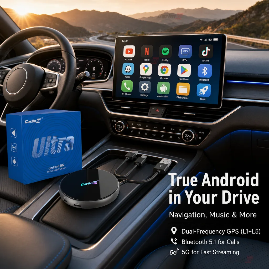 Carlinkit AutoBox Q7 Ultra4 Wireless CarPlay & Android Auto Adapter with 5G - Enjoy Entertainment & Navigation on the Go