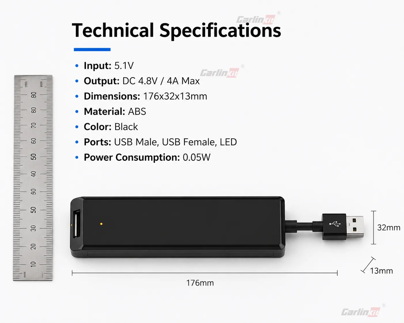Carlinkit Charging Box Power Hub for Wireless CarPlay & Android Auto - Technical Specifications