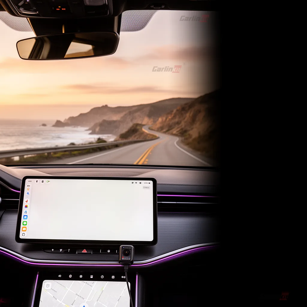 Carlinkit AutoKit Link LCA X2 Wireless CarPlay & Android Auto Adapter - Cinematic In-Car Moment