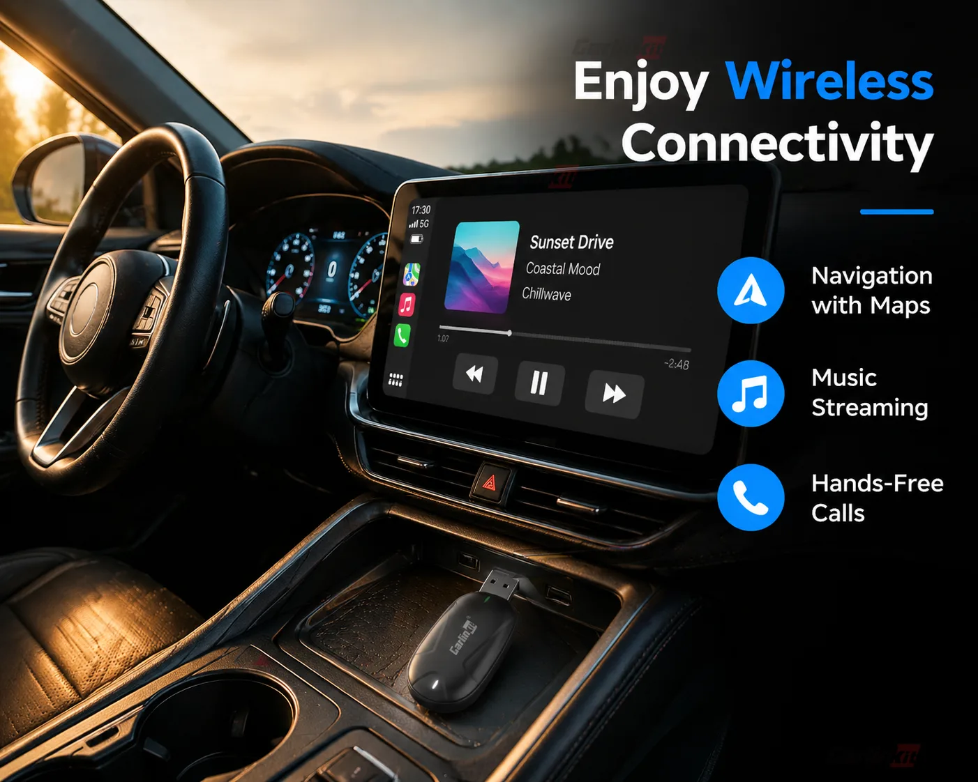 Carlinkit AutoKit Link CHI X1 Wireless CarPlay & Android Auto Adapter - Seamless Daily Use