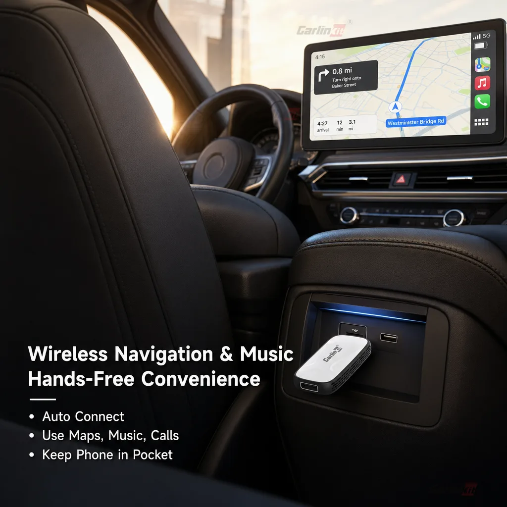 Carlinkit AutoKit CHI X2 Wireless CarPlay & Android Auto Adapter - Enjoy Wireless Navigation & Music