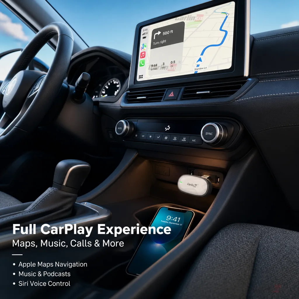 Carlinkit AutoKit Link LC X1 Wireless CarPlay & Android Auto Adapter - Enjoy CarPlay on Your Factory Screen