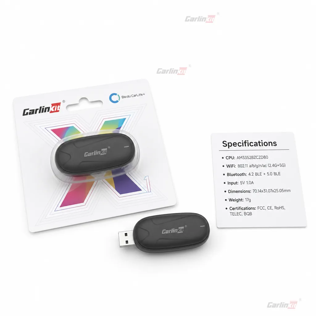 Carlinkit AutoKit Link LC X1 Wireless CarPlay & Android Auto Adapter - Technical Specifications & Package Contents