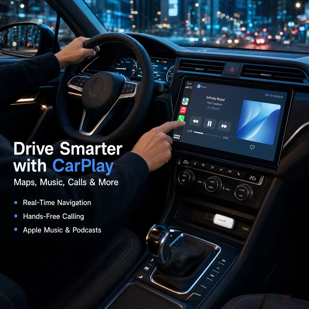 Carlinkit AutoKit Link LC X2 Wireless CarPlay & Android Auto Adapter for Wired CarLife Vehicles - Enjoy CarPlay on Your Drive