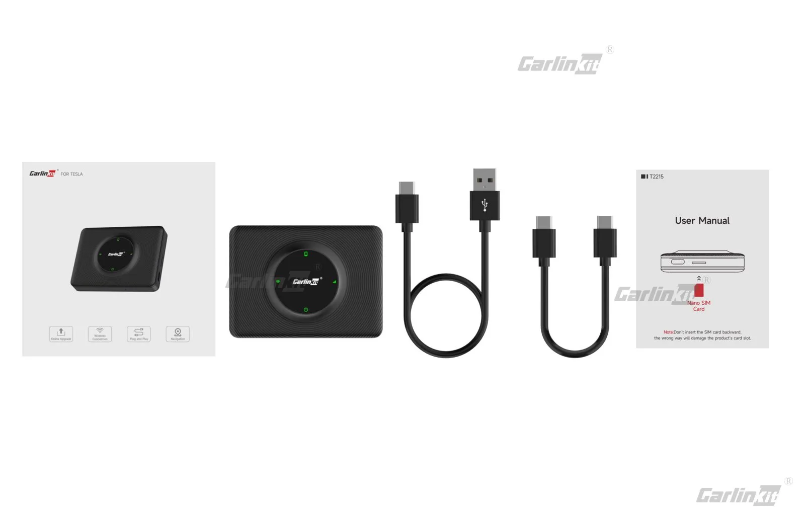 Carlinkit AutoKit T2C Wireless CarPlay & Android Auto Adapter for Tesla Model 3 Y X S