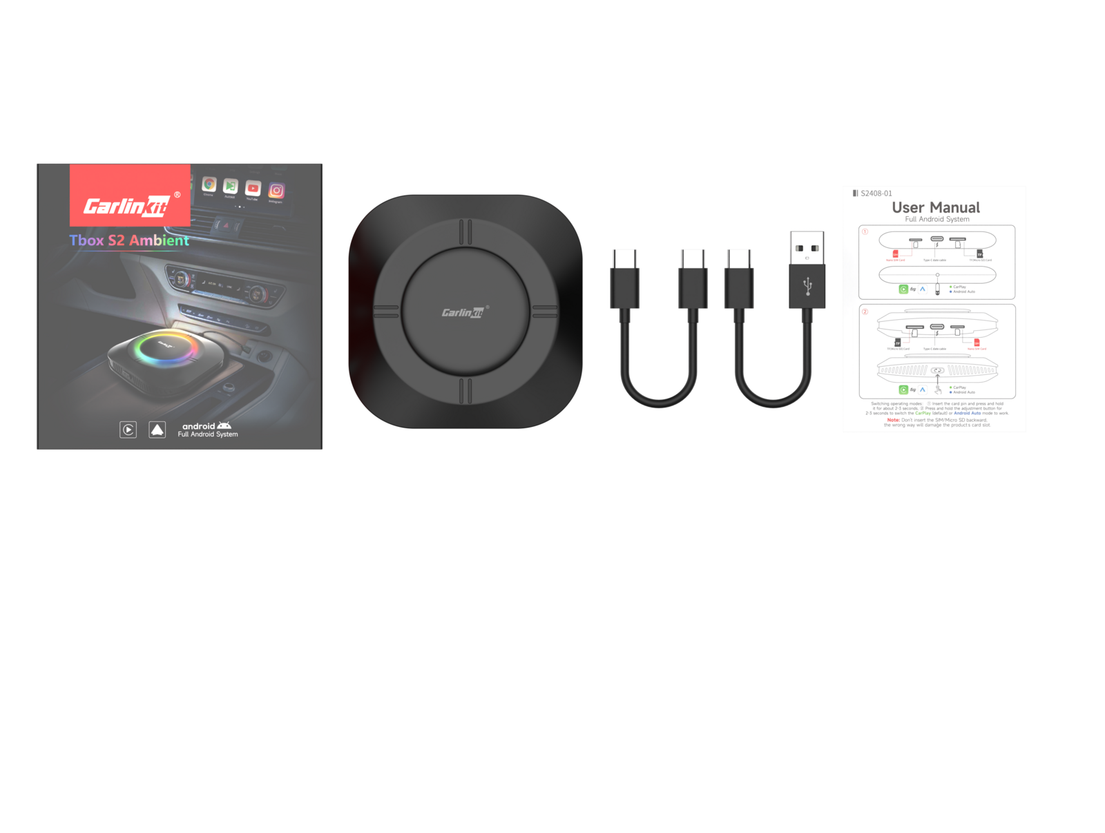 Carlinkit AutoBox Q3 P Plus Wireless CarPlay & Android Auto Adapter