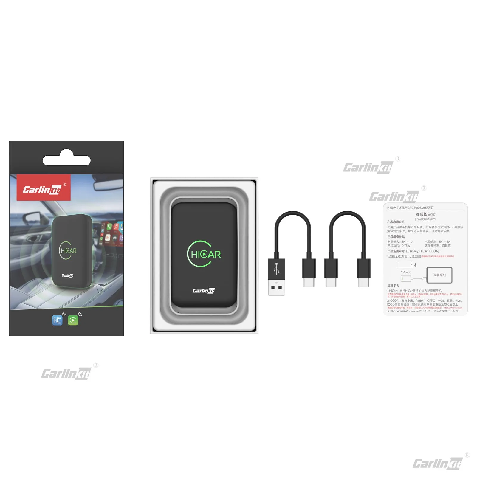 Carlinkit AutoKit Link CH Pro Wireless CarPlay & Android Auto Adapter