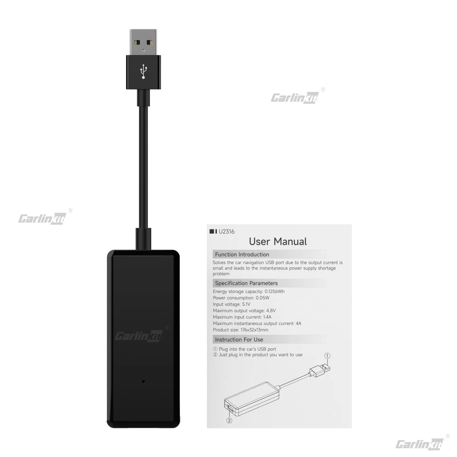 Carlinkit Charging Box Power Hub for Wireless CarPlay & Android Auto